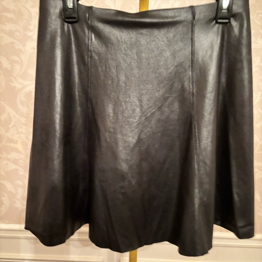SPANX Black Faux Leather Skirt